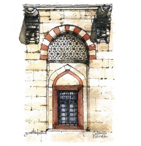 SELİMİYE CAMİSİ<br>    Selimiye Camisinden ayrıntı, pencere kuruluşu