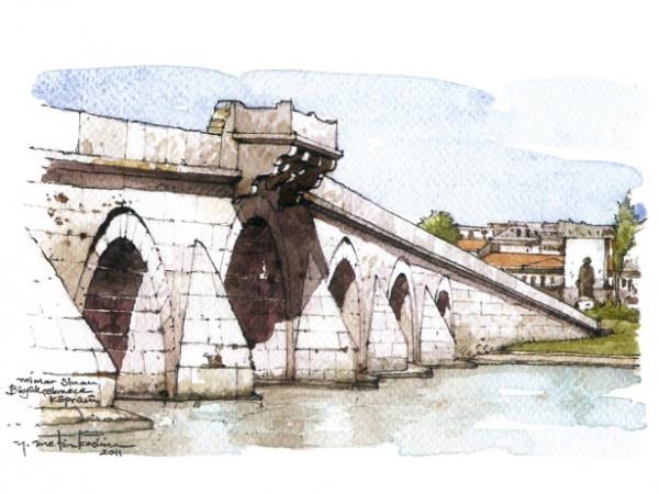 Büyükçekmece Köprüsü    Yapımına Kanuni Sultan Süleyman'ın emri ile başlanmış, ancak oğlu Sultan İkinci Selim zamanında 1568 yılında tamamlanmıştır. Dört bölümden oluşan köprü, türünün ilgi çekici bir örneğidir.
