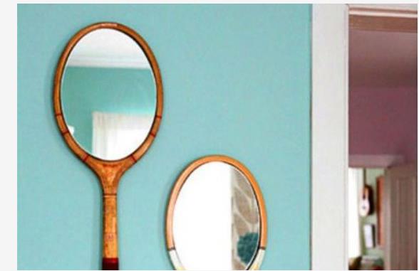Tenis raketinden yaplm duvar aynalar