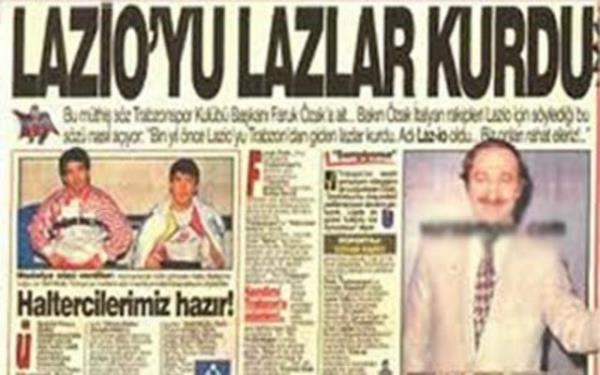 Trabzonspor, UEFA Kupas'nda Lazio ile eleince dnemin Trabzonspor bakan Faruk zak, "Lazio'yu lazlar kurdu" diyeli 19 yl oldu.