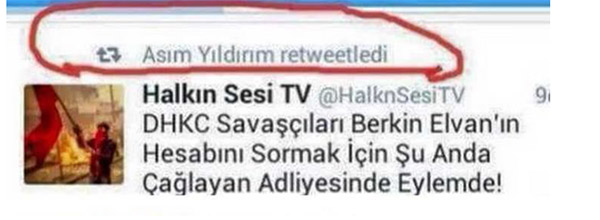 STV Spikeri Asm Yldrm, DHKP-C'nin haberlerini paylaan  sitenin haberini paylayor