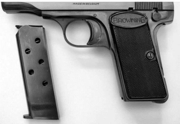 28 Haziran 1914 Dnya sava balatan tabanca Browning 9 mm