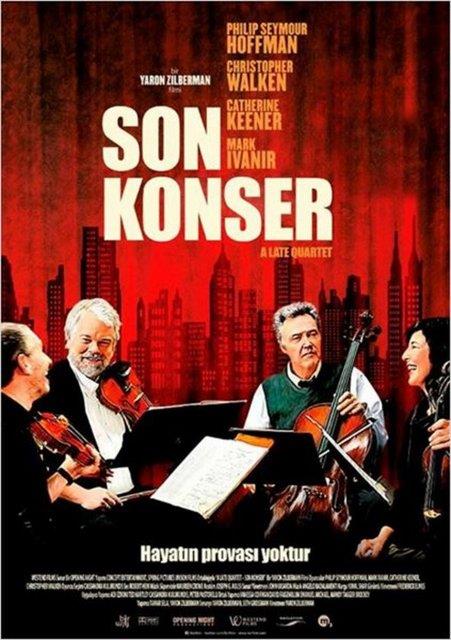 Ynetmenliini Yaron Zilberman'n stlendii "Son Konser"de Christopher Walken, Philip Seymour Hoffman, Catherine Keener, Mark Ivanir ve Wallace Shawn rol alyor.