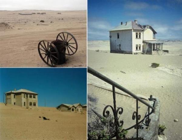 <p><b>Kolmanskop, Afrika</b></p>    Kolmanskop Namibya'nn gneyinde, Lderitz Liman'na birka kilometre uzaklkta bulunan bir kent. 1908?de Lderitz'in elmas arayclarnn aknna uramas, Namibya llerinin zengin olma hayali kuran binlerce kiiyle dolmasna neden oldu. Sadece iki yl iinde ln ortasnda bir kent geliti. Birinci Dnya Sava'ndan sonra den elmas talebi, kentin sonunu getirdi...