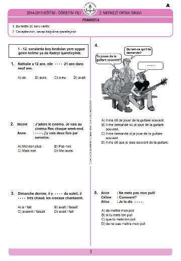 TEOG - Soru ve Cevaplar - Franszca