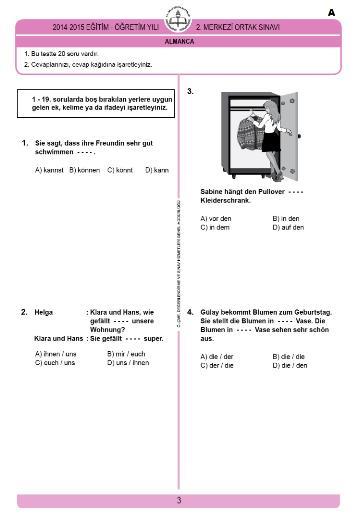 TEOG - Soru ve Cevaplar - Almanca