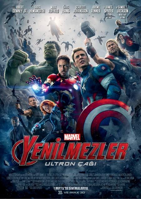 "Yenilmezler: Ultron a"  <br>  Joss Whedon`un ynettii "Yenilmezler: Ultran a" filminde, Robert Downey, Chris Hemsworth, Mark Ruffalo, Chris Evans, Scarlett Johansson, Jeremy Renner ile Don Cheadle oynad. Aksiyon ve macera tutkunlarnn ilgisini ekmeye aday film, popler Marvel izgi roman serisi "Yenilmezler"in sinema uyarlamas. Film; "Sper Kahramanlar" olarak bilinen "Yenilmezler" ekibinin, insanolunun soyunu tketmek isteyen korkun teknolojik ve kararl bir kt adam James Spader` alt etmek iin verdii mcadeleyi anlatyor.