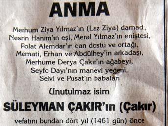 Ve Sleyman akr&#8217;n lmn fazla ciddiye alarak cenaze namazn klan insanlar