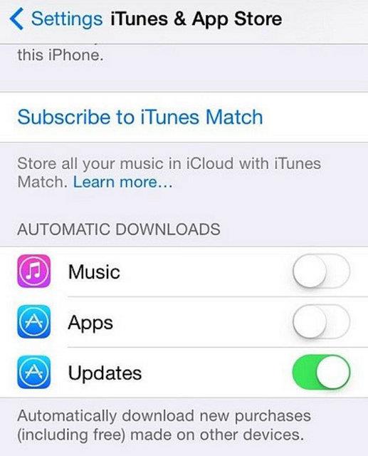 Ayarlar > iTunes ve App store  Gncelleme yapmak zorunda olmadan herhangi bir yerde yaptnz satn almalarn telefonunuzda belirmesi kullanl bir zelliktir. Ancak arjnz daha nemliyse bunu kapatmanz daha iyi olacaktr.