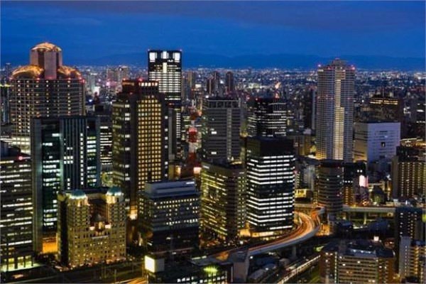 Osaka, Japonya  <br>  ehirde toplam 1490 tane gkdelen bulunuyor.