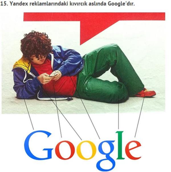 Yandex reklamlarndaki kvrck aslnda Google'dr.