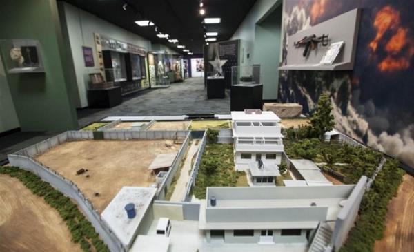 Pakistan'n Abbottabad ehrindeki Bin Ladin'in bulunduu yerlekenin maketi.