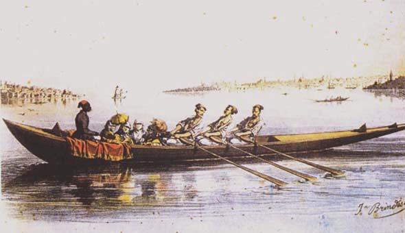 Eski stanbul sandal ve kayklarnn cidden nefis biimli birok nevileri vard. Hele "Hanm nesi" denen ince uzun kayklar birer sanat eseri idi.