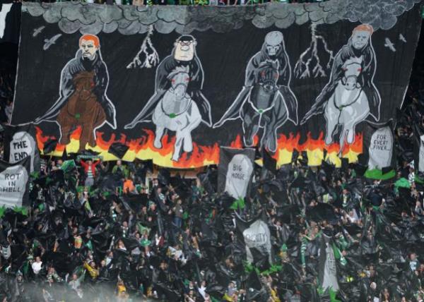 Celtic taraftarlarndan "maherin drt atls"