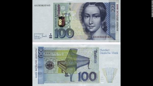 Almanya euro&#8217;ya gemeden nce, romantik dnemin nl piyanist ve bestecisi Clara Schumann 100 Deutschmark&#8217;n zerinde yer alyordu.