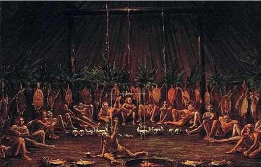 Bir erkek olarak kabul edilmek isteyen her Mandan genci, 4 gn boyunca hi uyumadan oru tutmak zorunda. 4 gnn ardndan, genlerin gslerine i saplanyor ve genler tavana aslyorlar. Bu ritel boyunca herkes glmsemek zorunda ve ritelin bitmesi iin aslan kiinin baylmas gerekiyor. Son aama olarak, kiinin sere parma kesiliyor ve adak olarak Tanrlar'a bahediliyor