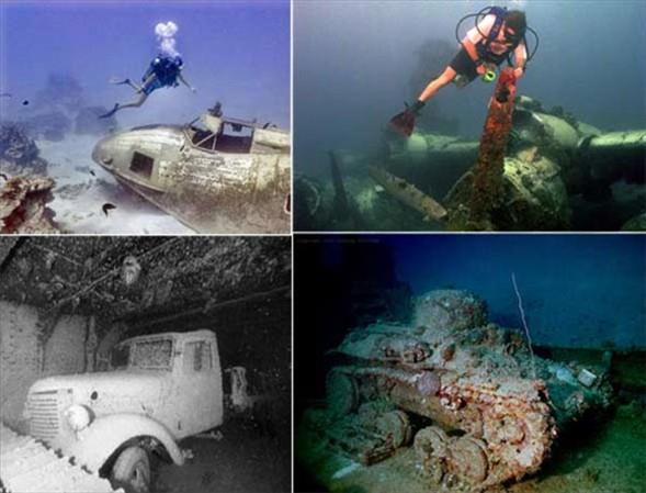 Truk Lagoon, Mikronezya  Japon donanmasnn byk ksm u anda Hawai takmadalarnn gneydousundaki Truk lagnnn derinliklerinde yatyor.