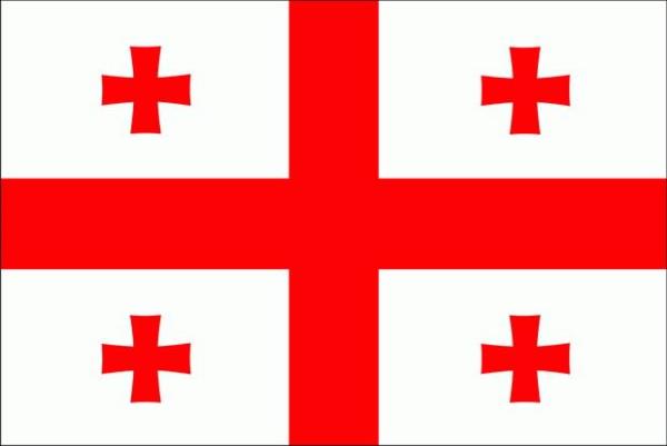 Gürcistan: Beş haçlı bayrak tasarımının geçmişi 14. yy'a kadar dayanır. Bu dönemde Gürcistan beyaz zemin üzerine kırmızı St George haçını kullanmaktadır. Giorgi V. döneminde, Moğol saldırılarının savuşturulması ve ülkede birçok manastır ve kilise yapılmasının ardından Gürcüler'in dindarlığını temsilen dört küçük haç daha bayrağa eklenmiştir.