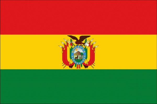 Bolivya: Ortadaki şekil devlet armasıdır.Kırmızı; Bolivya askerlerinin cesaretini, yeşil; Bolivya topraklarının verimliliğini, sarı ise ülkenin yeraltı kaynaklarını ifade eder.