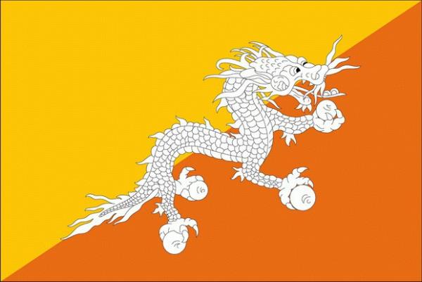 Bhutan: Bayrağın ortasındaki Ejderha 1200'lü yıllardan beri ülkede kullanılan bir simgedir ve "Druk" ismiyle çağrılır. Ejderhanın beyaz rengi ise saflığı simgelemektedir. Sarı rengin anlamı ülkenin laik yönetimidir. Turuncu renk ise ejderha tapınakları ile budist inancı temsil eder. Ejderha'nın dört ayağında da taşıdığı değerli taşlar ise refahı simgeler.Ayrıca bayrağında ejder kullanan iki ülkeden biridir.(diğeri Galler ülkesi)