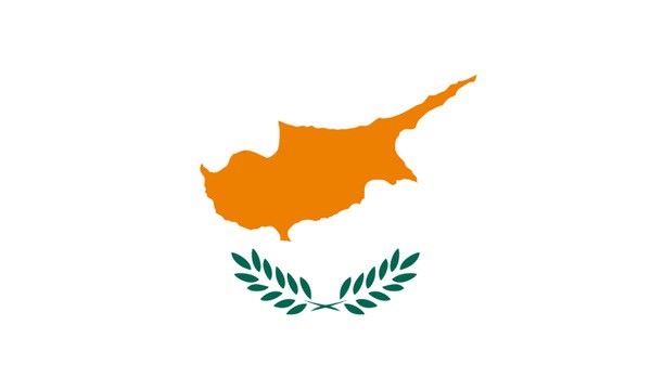 Güney Kıbrıs Rum Kesimi: Bayrak Kıbrıslı Türk ressam İsmet Güney tarafından çizildi. Barışı simgeleyen beyaz zemin üzerine Kıbrıs adasının haritası, antik çağlardan beri işletilen ve adaya adını veren bakır madenlerini simgeleyen sarı renkle temsil edilmiştir. Haritanın altında yine barışı temsil eden ve adada bol bulunan bir bitki iki tane zeytin dalı bulunur.