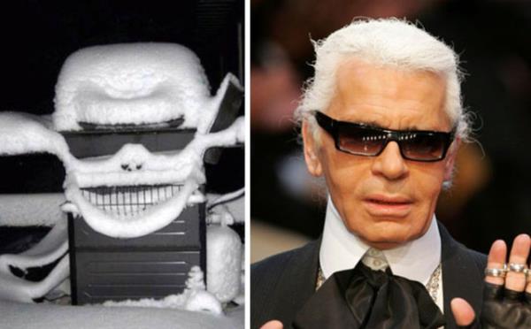 Karl Lagerfeld'e benzeyen kar kapl barbek!