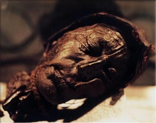 Bataklktaki mezarndan apka ve belindeki kemeriyle karlan bedenin, 40 yalarnda 1.61 cm boyunda, sa ve sakal tran ihmal etmeyen ve onu ldrenlerin dman olmayan bir kiiye ait olduu sanlyor