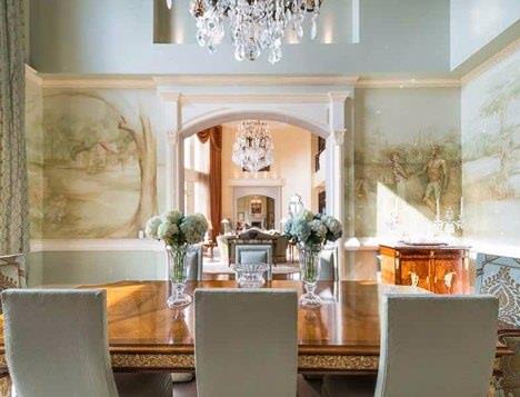 Yemek odas ve yemek masasnn bulunduu blm...