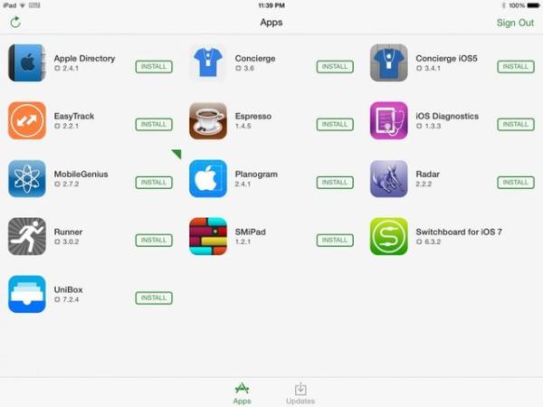 Switchboard<br>  Apple alanlarnn App Store zerinde i uygulamalar indirmek ve bunlar gncel tutmak iin kullandklar bir uygulama. Dier i uygulamalar gibi, ek gvenlik iin Android tarz hareketlerini kullanr.