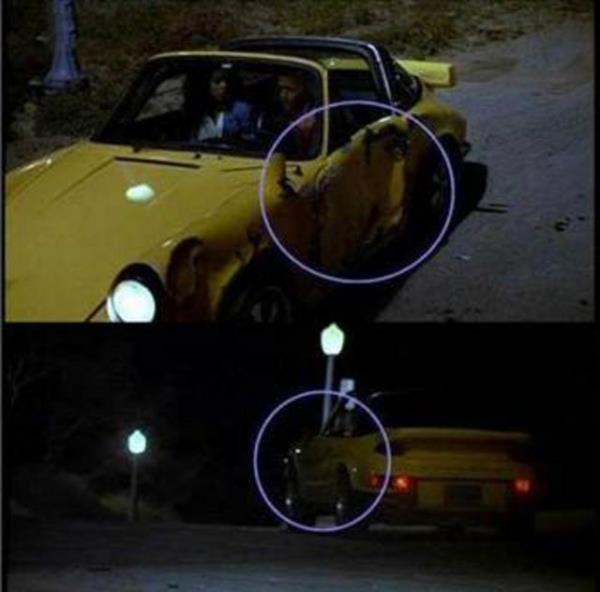 Komando- Porsche kendiliinden dzeliyor lk karede ar hasarl grlen Porsche, ikincisinde tertemiz.