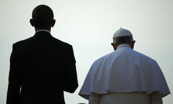 Papa Francis, Beyaz Saray ziyareti srasnda Barack Obama ile. (23 Eyll)