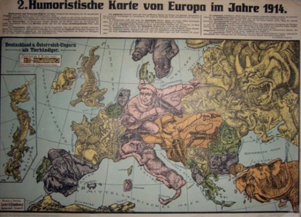 Almanya'nn Dresden kentinde Karl Lehmann-Dumont tarafndan 1914'te izilen haritada, Osmanl mparatorluu fil olarak yer alyor.