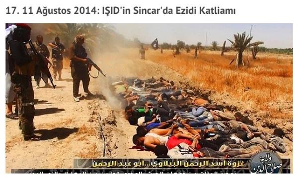 Kkleri 2003'e kadar giden bu rgt, 2014'de tekrar gndeme geldi ve faaliyetlerini her geen gn artryor. u ana kadar farkl milletlerden binlerce kiiyi ldrm ve Ortadou'da byk bir etnik temizlie girimi rgt, Sincar' ele geirmesinin ardndan 500 Ezidi'yi ldrmt. Sincar igali esnasnda kimi kurbanlarn diri diri gmld, 300 kadnn da sonradan satlmak zere esir alnd biliniyor.  <br>  Saldrnn Bilanosu: 500 l