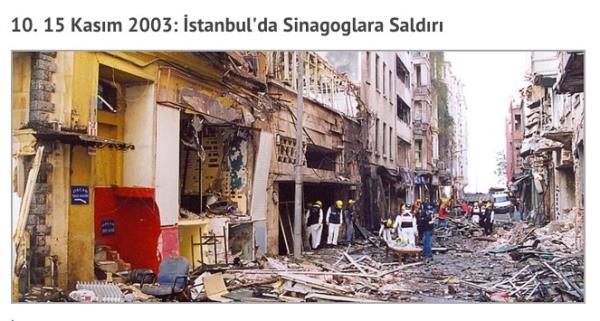 stanbul'da Beyolu Byk Hendek ile Kuledibi caddelerinin bulutuu yerde bulunan Neve alom ile ili Sleyman Naci Sokak'taki Beth srael Sinagogu yaknlarnda saat 09.30'da iki ayr patlama meydana geldi. Sinagoglardaki ayin srasnda, bomba ykl iki ayr kamyonetin intihar eylemcileri havaya uurulmasyla gerekletirilen saldrlarda 25 kii ld, 262 kii yaraland.  <br>  Saldrnn Bilanosu: 25 l, 262 Yaral