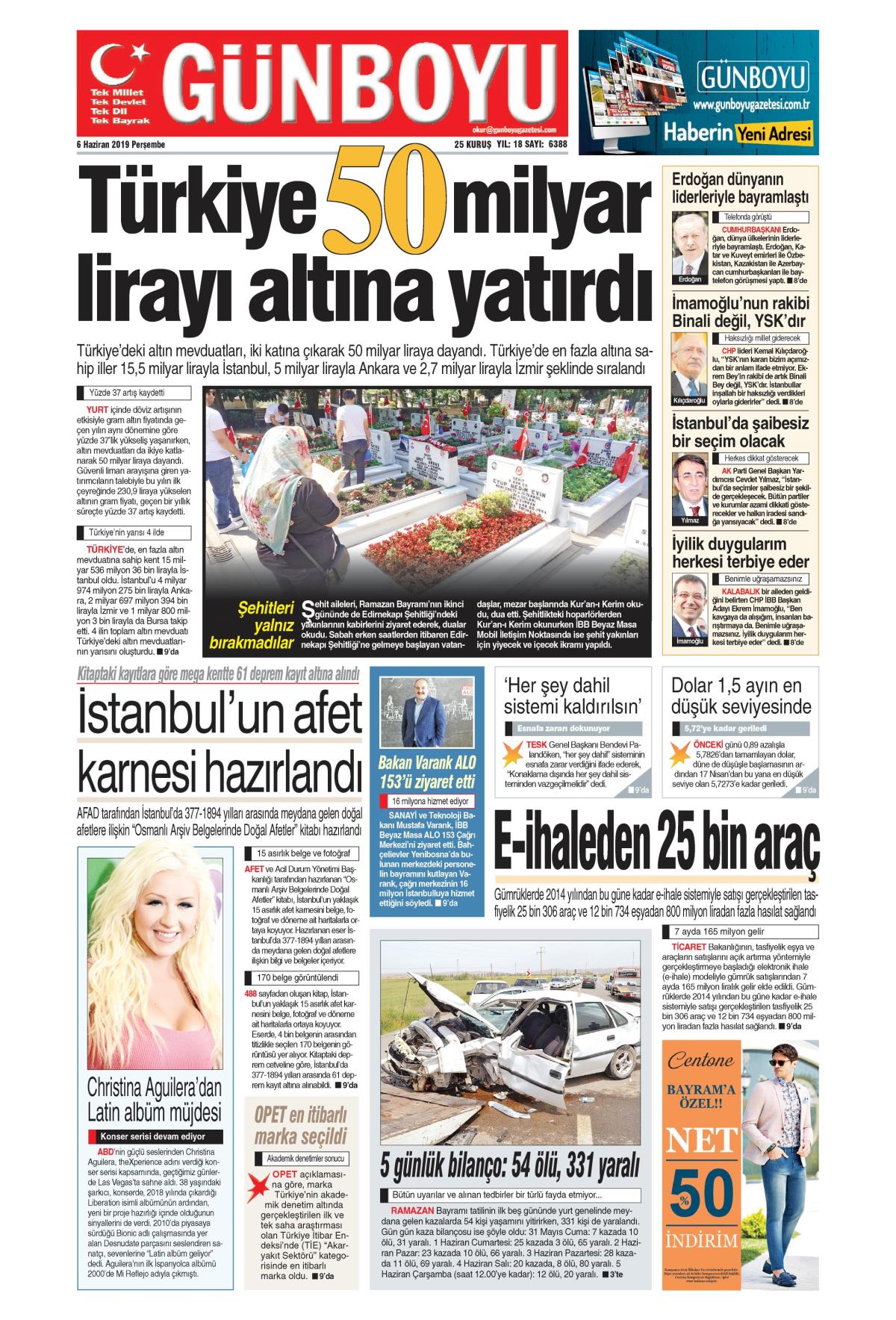 6 Haziran 2019 Persembe Tarihli Gunboyu Gazetesi Manseti Memurlar Net