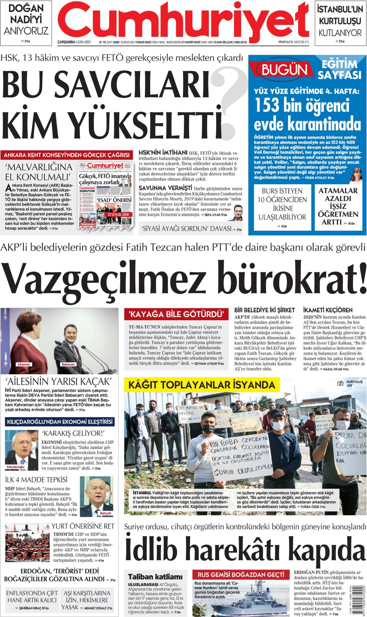 6 Ekim 2021 - Cumhuriyet Gazetesi