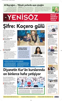 Yeni Söz Gazetesi Manşeti