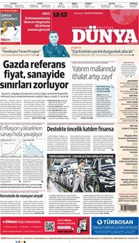 Dünya Gazetesi Manşeti