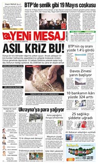 Yeni Mesaj  Gazetesi Manşeti