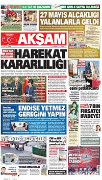 Akşam Gazetesi Manşeti
