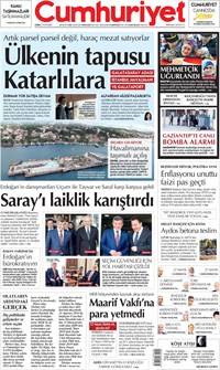 Cumhuriyet Gazetesi Manşeti