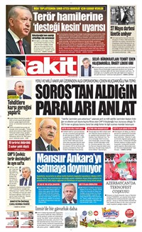 Yeni Akit Gazetesi Manşeti