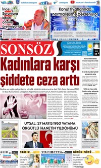 Son Söz Gazetesi Manşeti