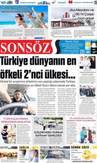 Son Söz Gazetesi Manşeti