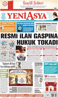 Yeni Asya Gazetesi Manşeti