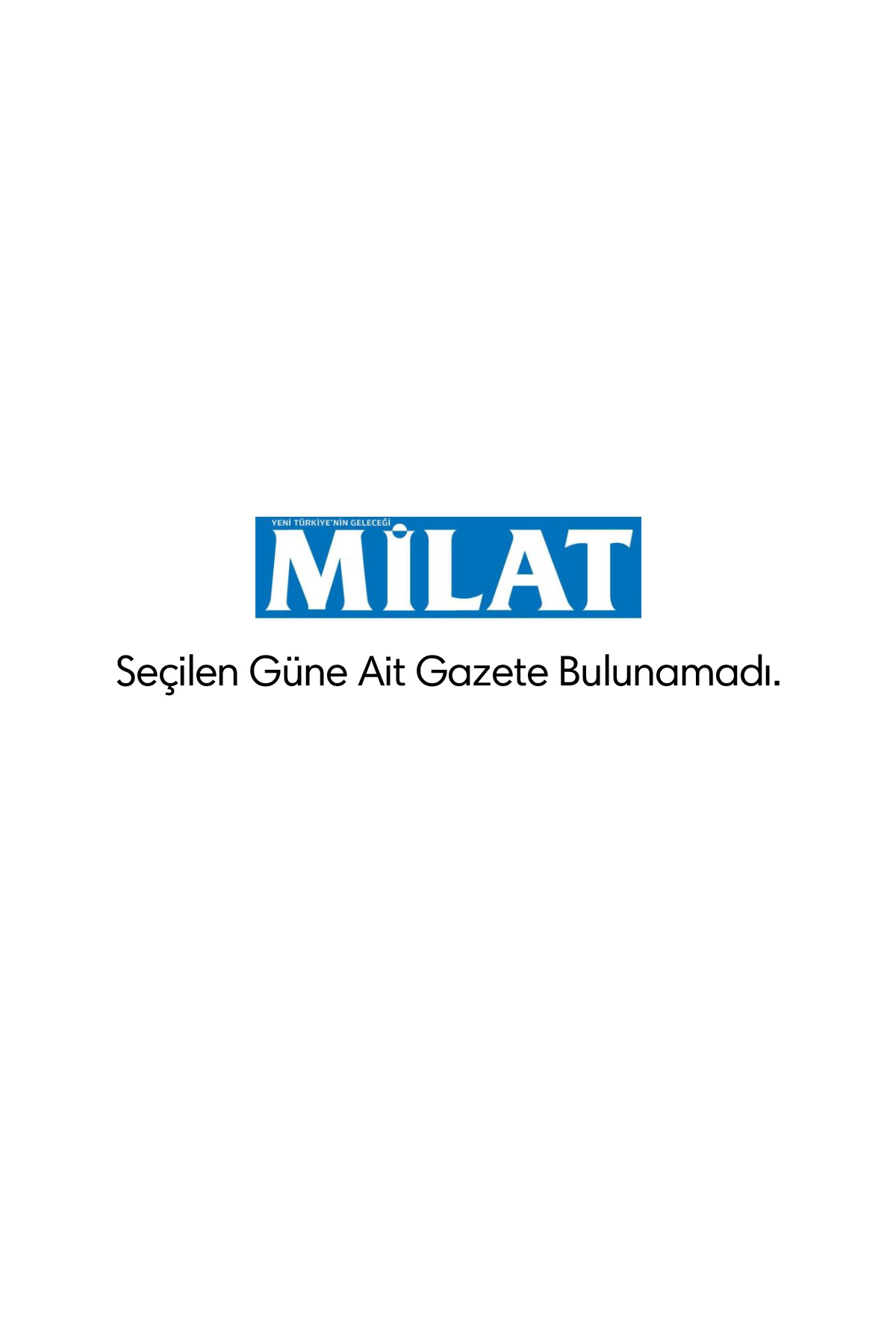 Milat Gazetesi Manşeti