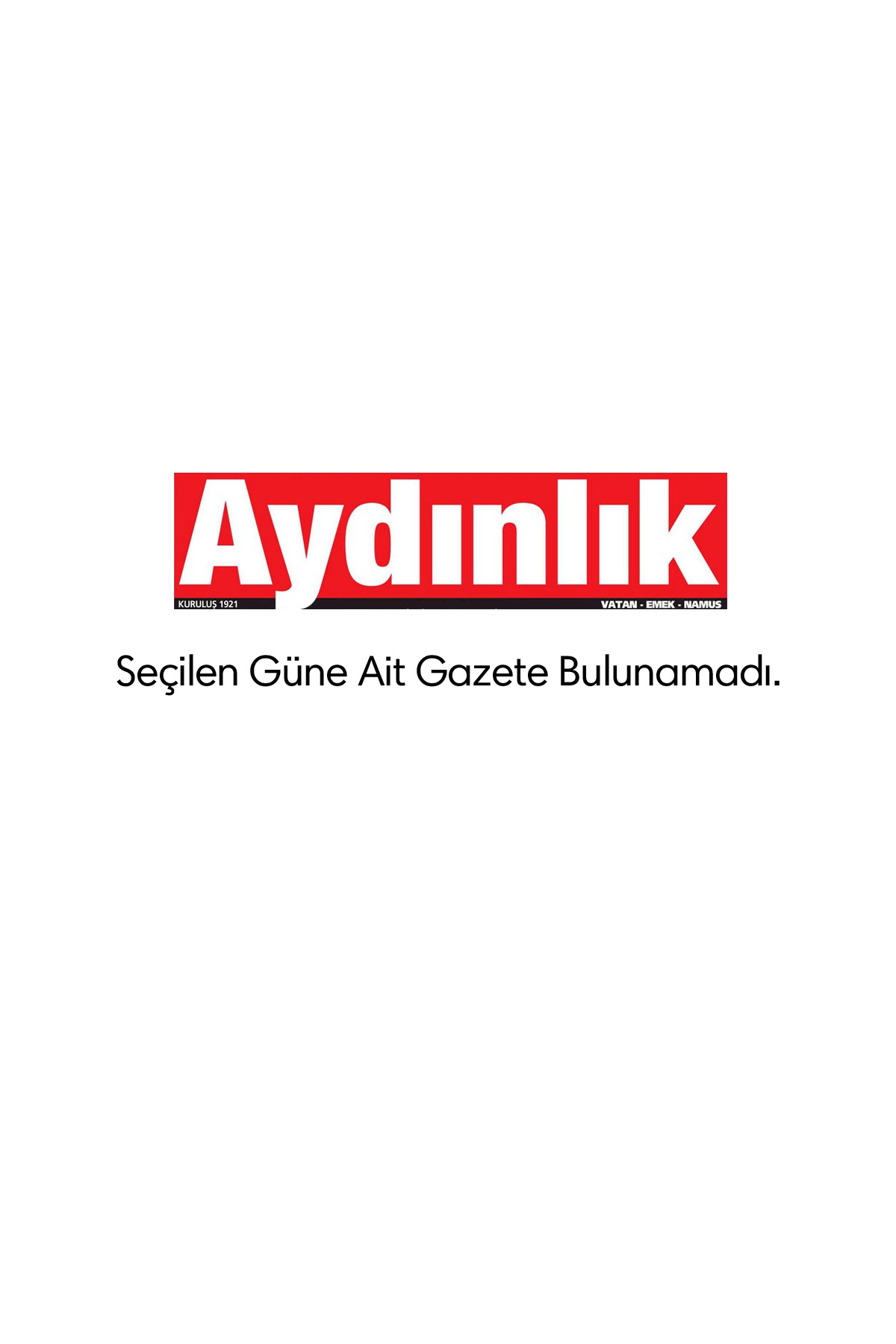 Aydınlık Gazetesi Manşeti