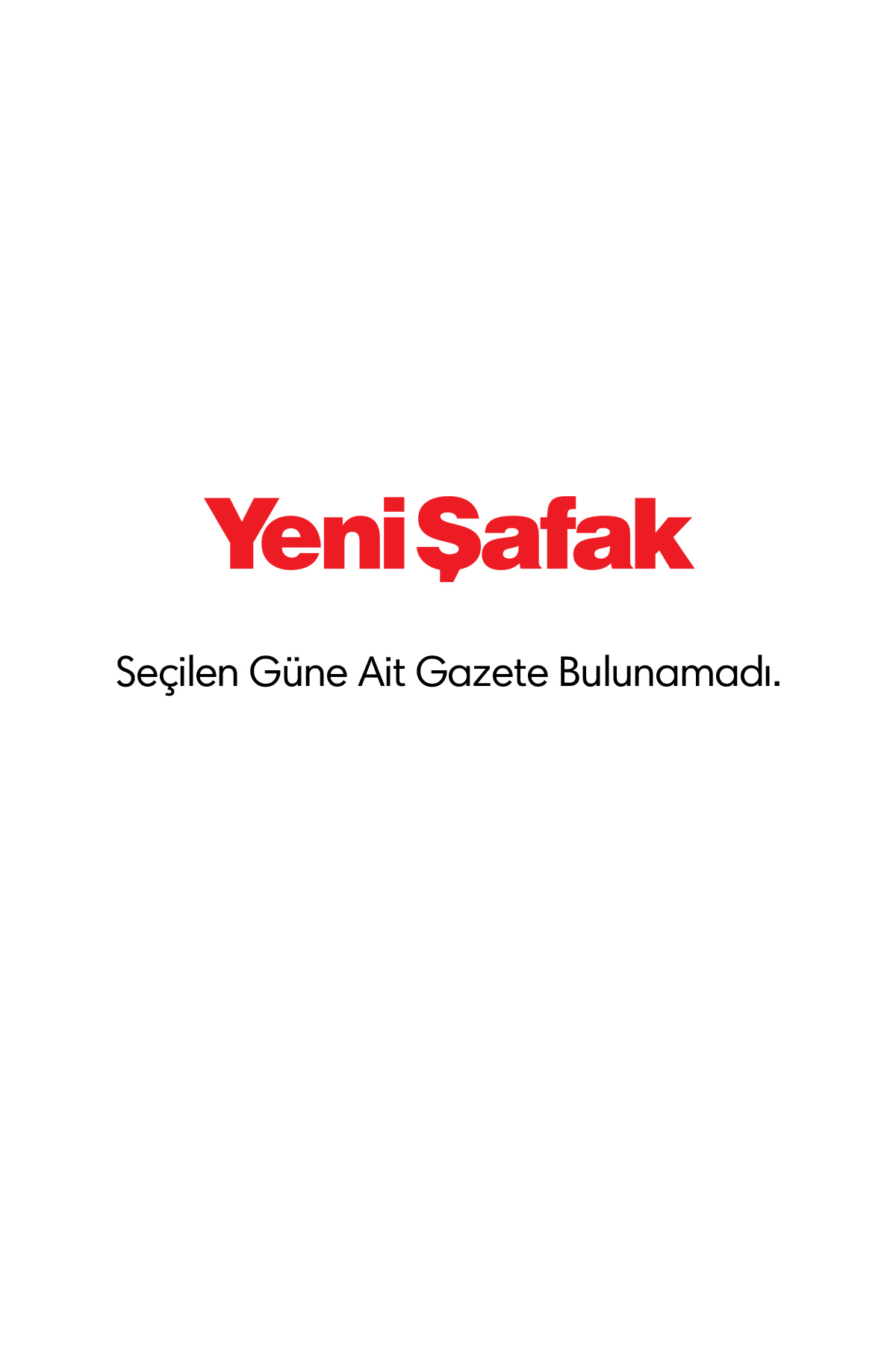 Yeni Şafak Gazetesi Manşeti