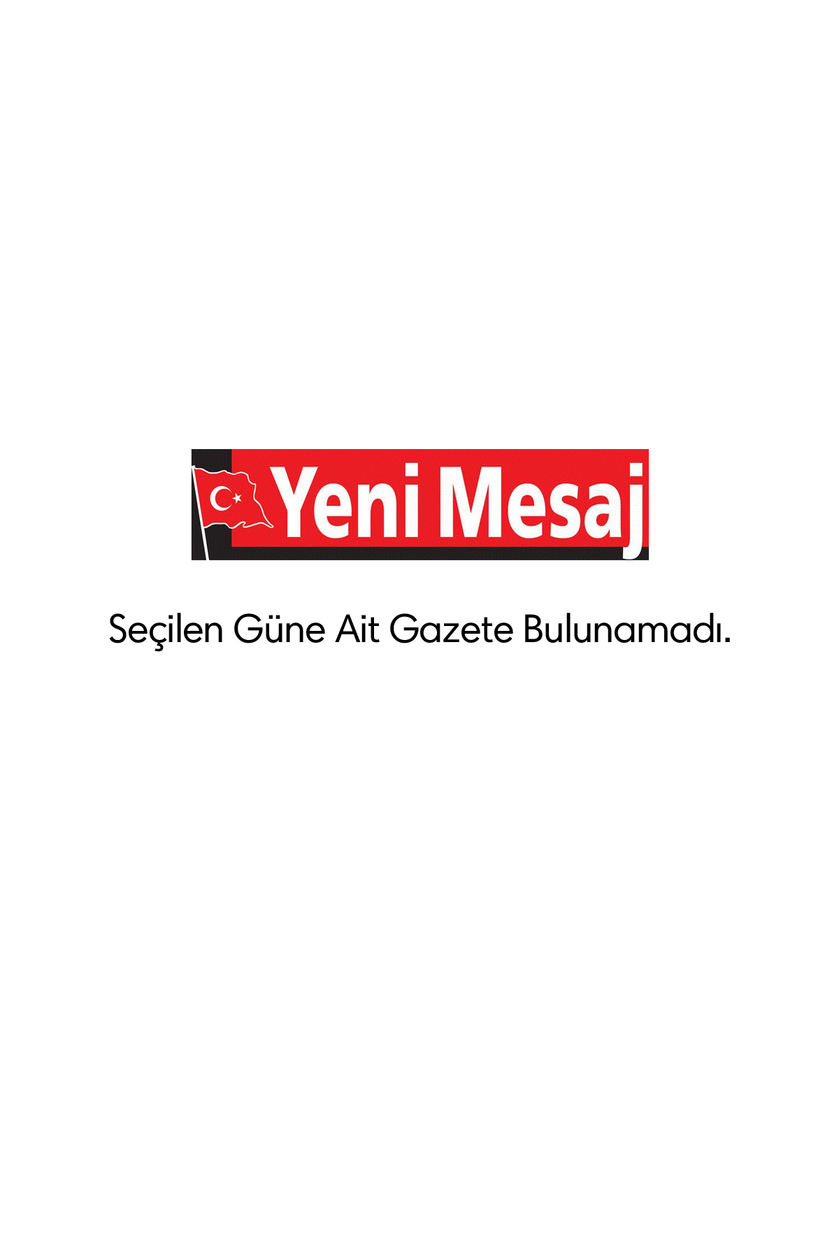 Yeni Mesaj  Gazetesi Manşeti