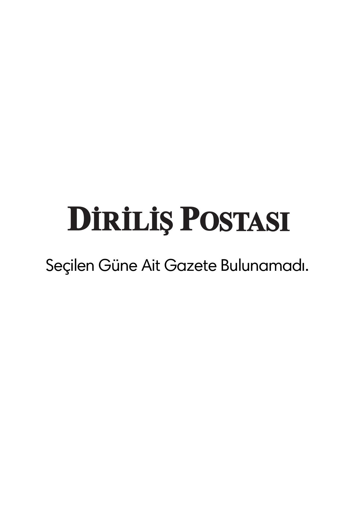 Diriliş Postası Gazetesi Manşeti